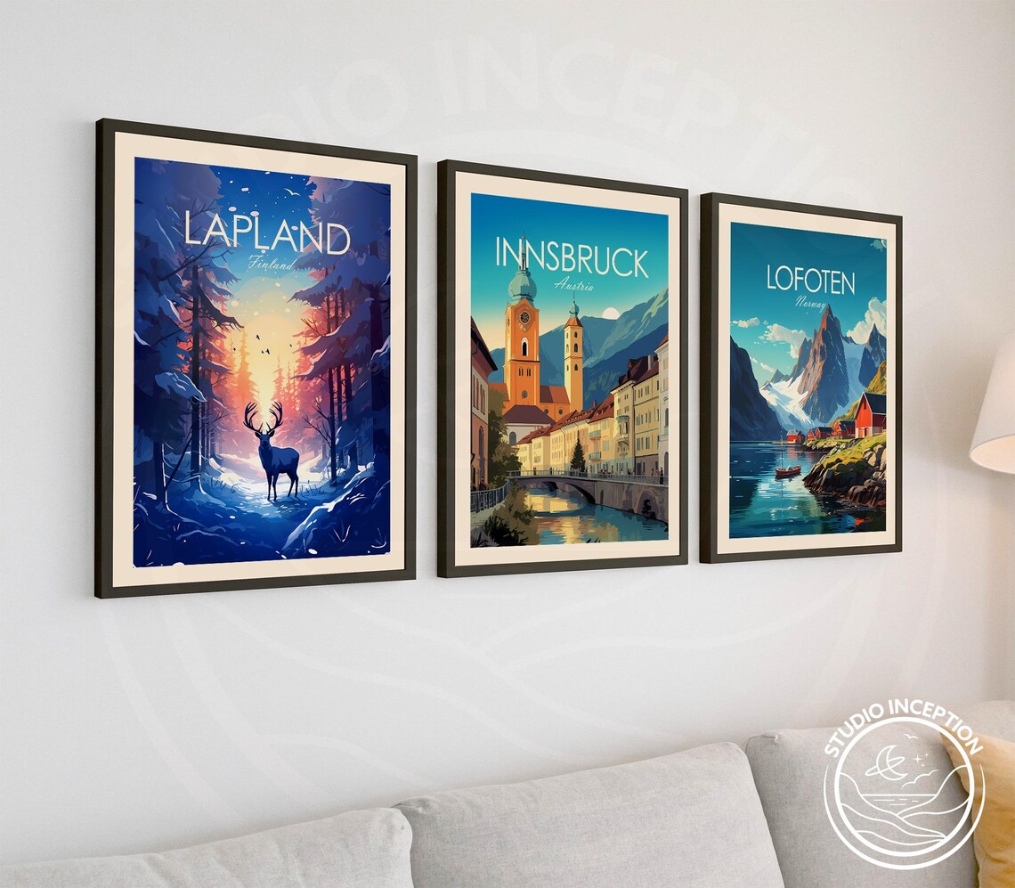 Lapland Travel Poster, Scandinavian Wall Art - Image 2