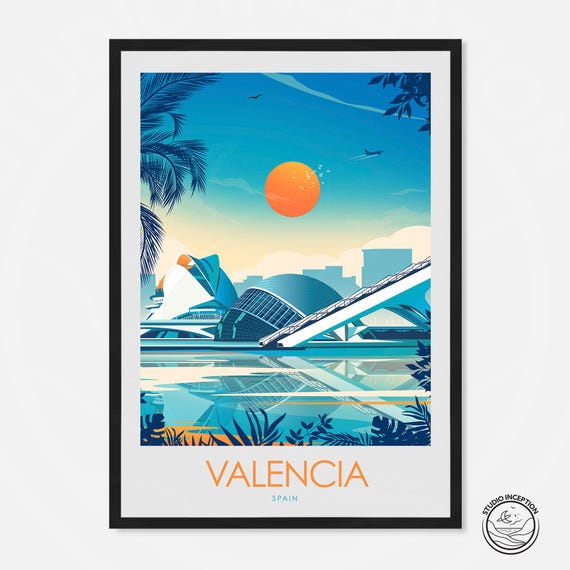 Valencia Spain Travel Art Gift Poster