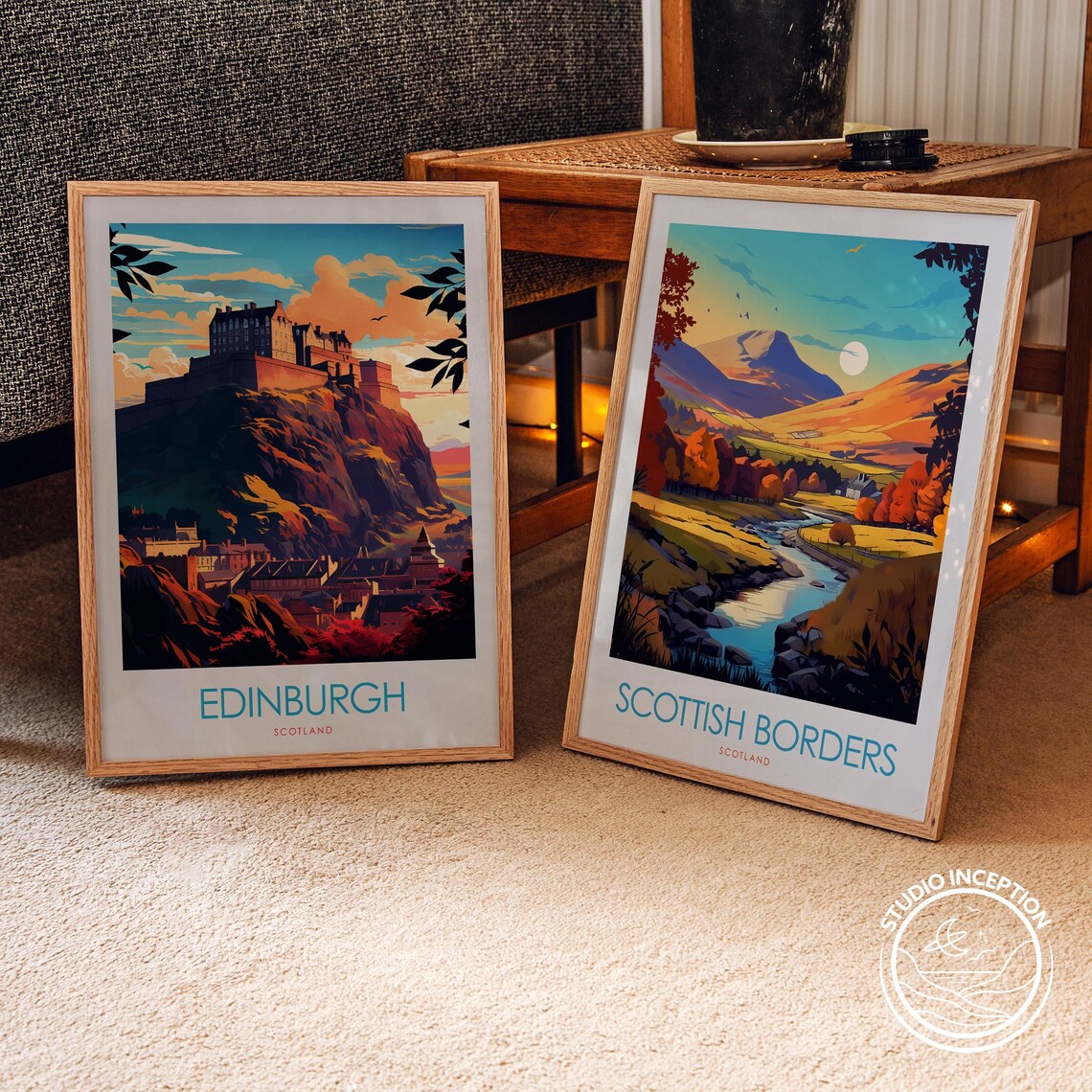 Edinburgh Cityscape Art Print, Scotland Travel Poster - Image 2