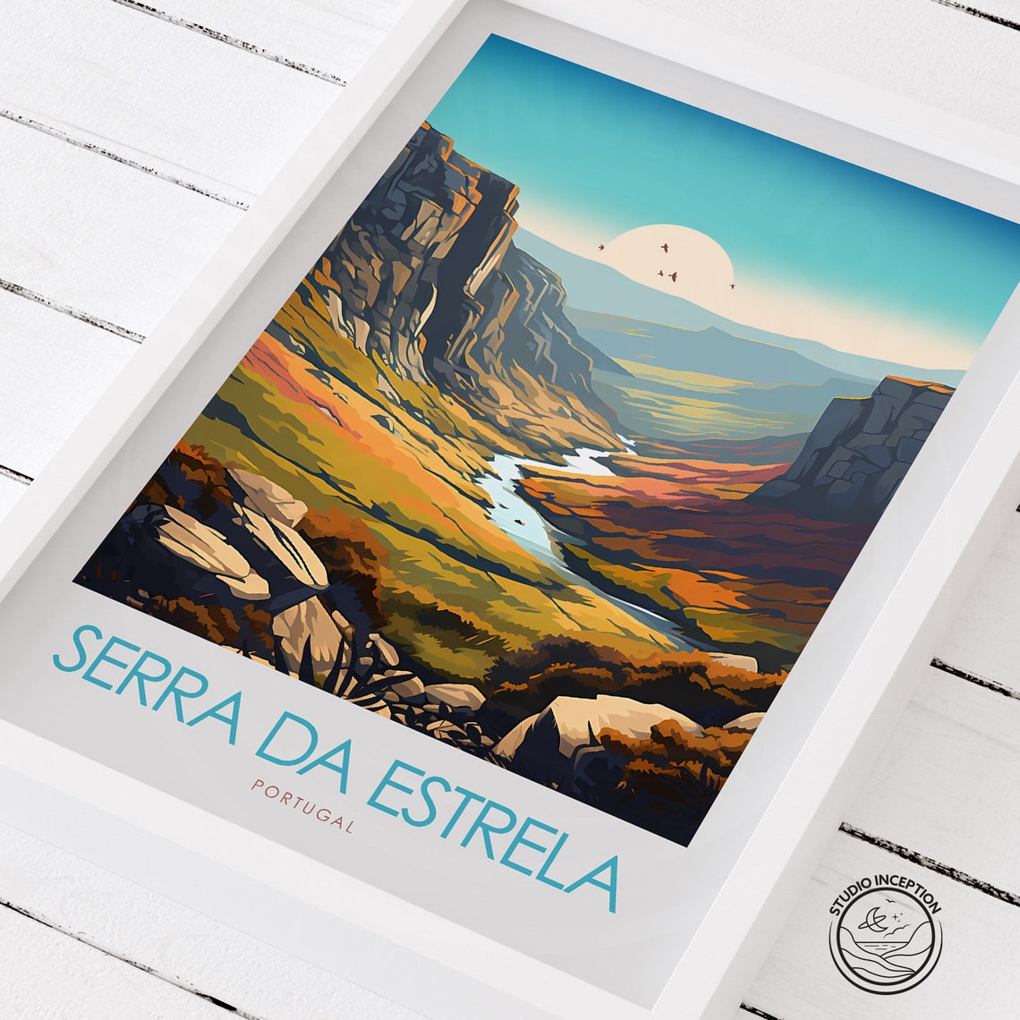 Serra Da Estrela Portugal Mountain Valley River Landscape Poster - Image 2