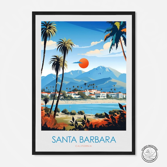 Santa Barbara California Travel Poster, United States