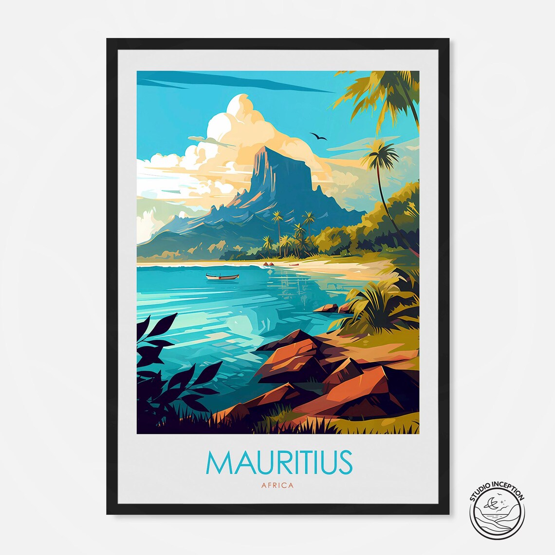 Mauritius Africa Minimal Style Art Print