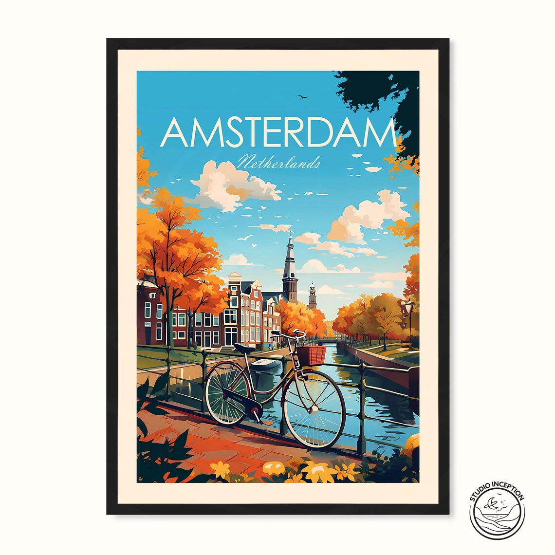 Amsterdam Travel Print Gift For City Lover Poster
