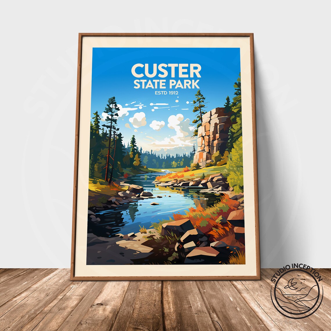 Custer State Park Travel Poster, Black Hills Art Print - Image 3