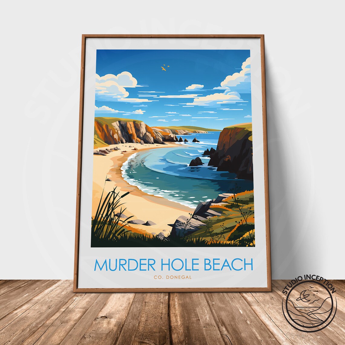 Murder Hole Beach Donegal Travel Poster, Irish Landscape - Image 2