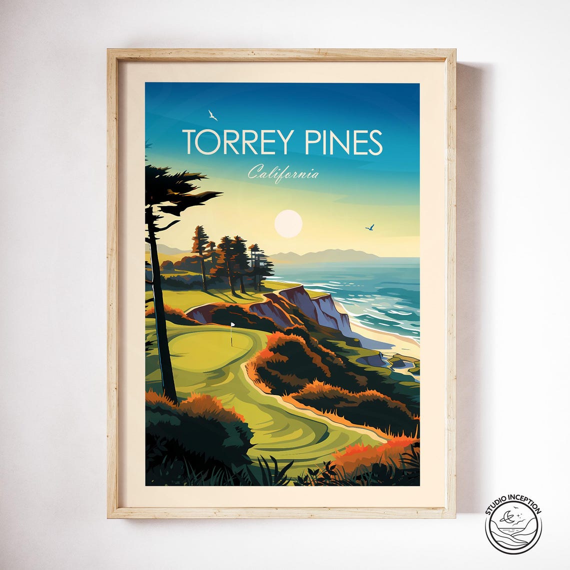 Torrey Pines California Cliffside Golf Course Ocean Sunset Poster - Image 2