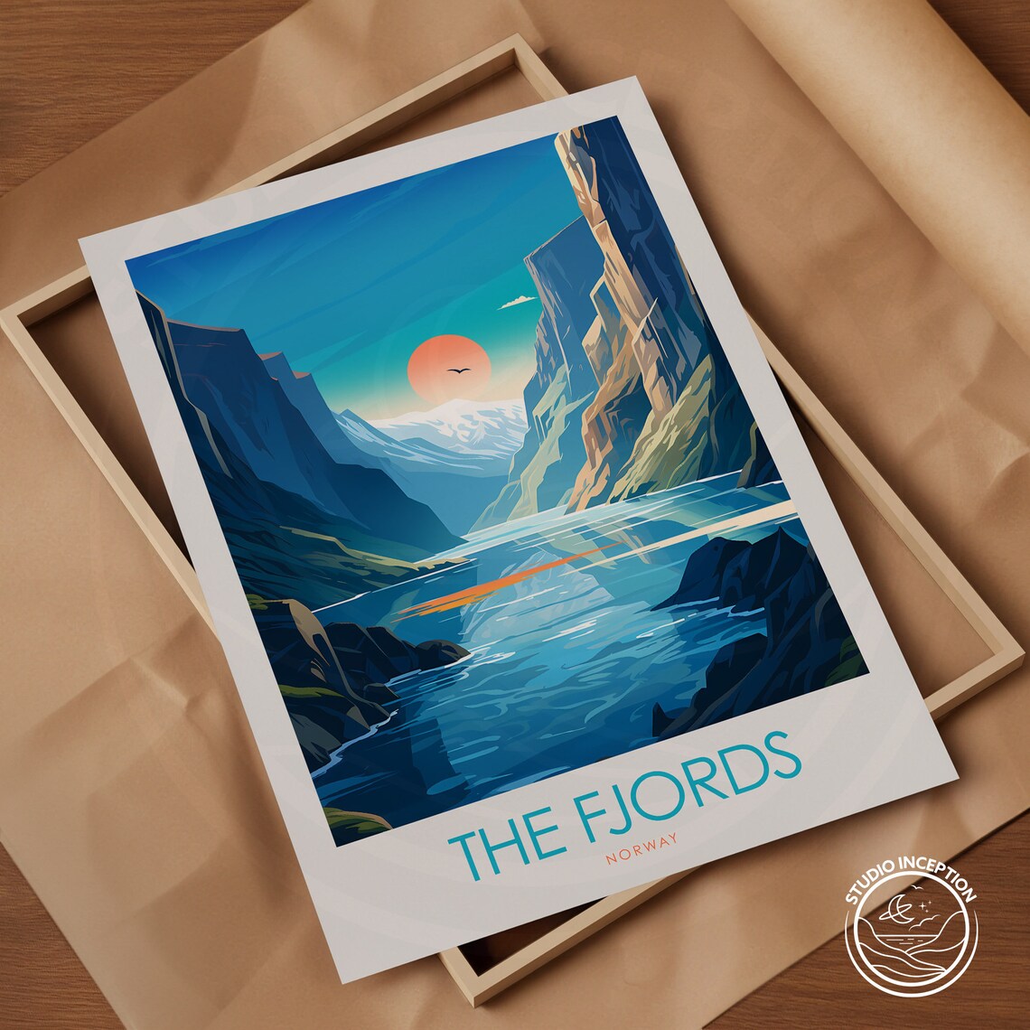 The Norwegian Fjords Travel Art Print, Scandinavia - Image 2