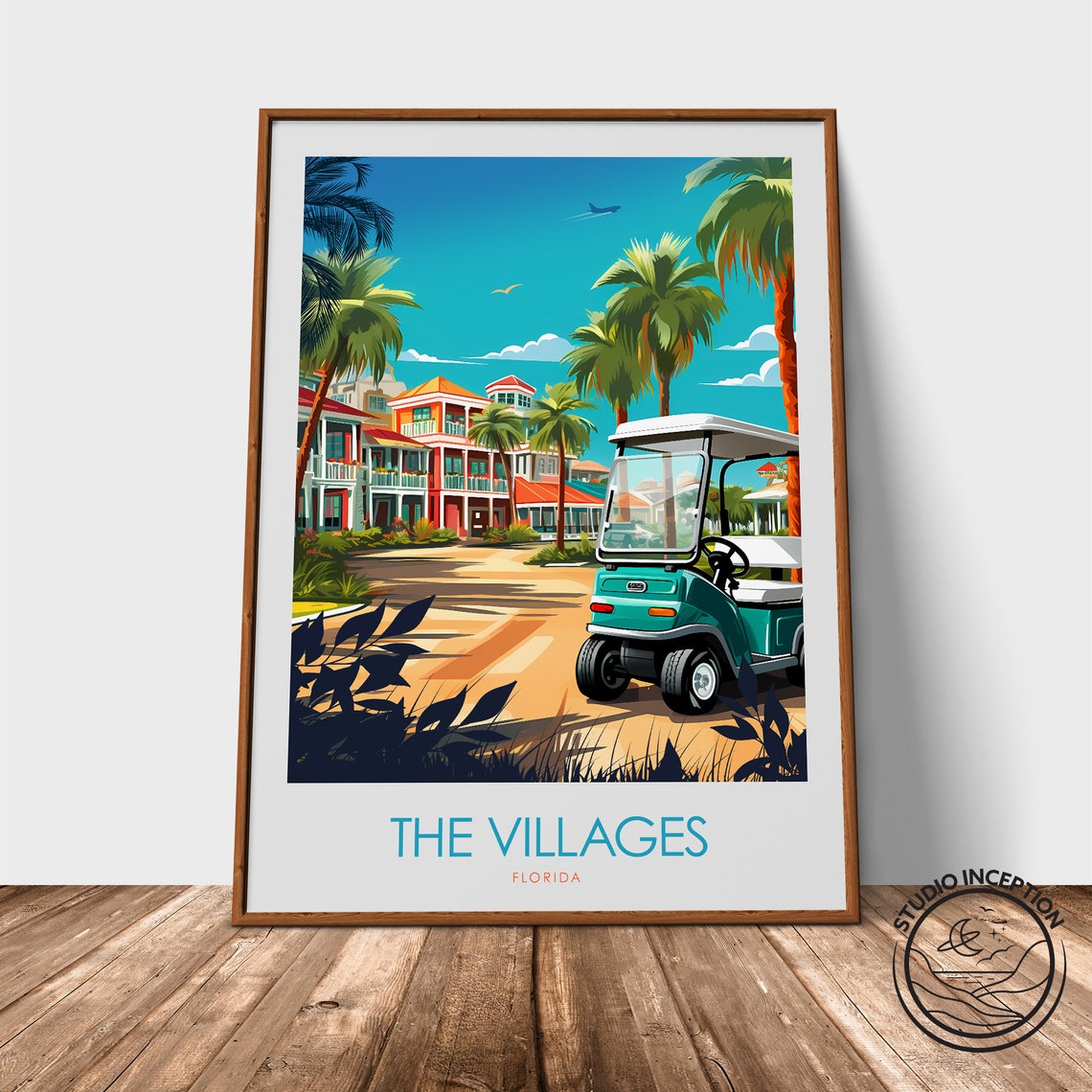The Villages Minimal Travel Print Florida Poster United States Travel Art Gallery Wall Art Sumter And Marion Counties Lake County Art - Image 3
