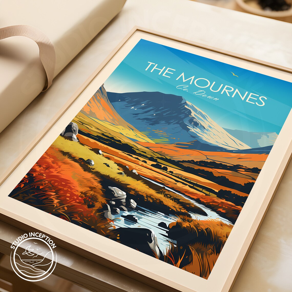 The Mournes County Down Northern Ireland Mountain Stream Travel Poster - Image 2