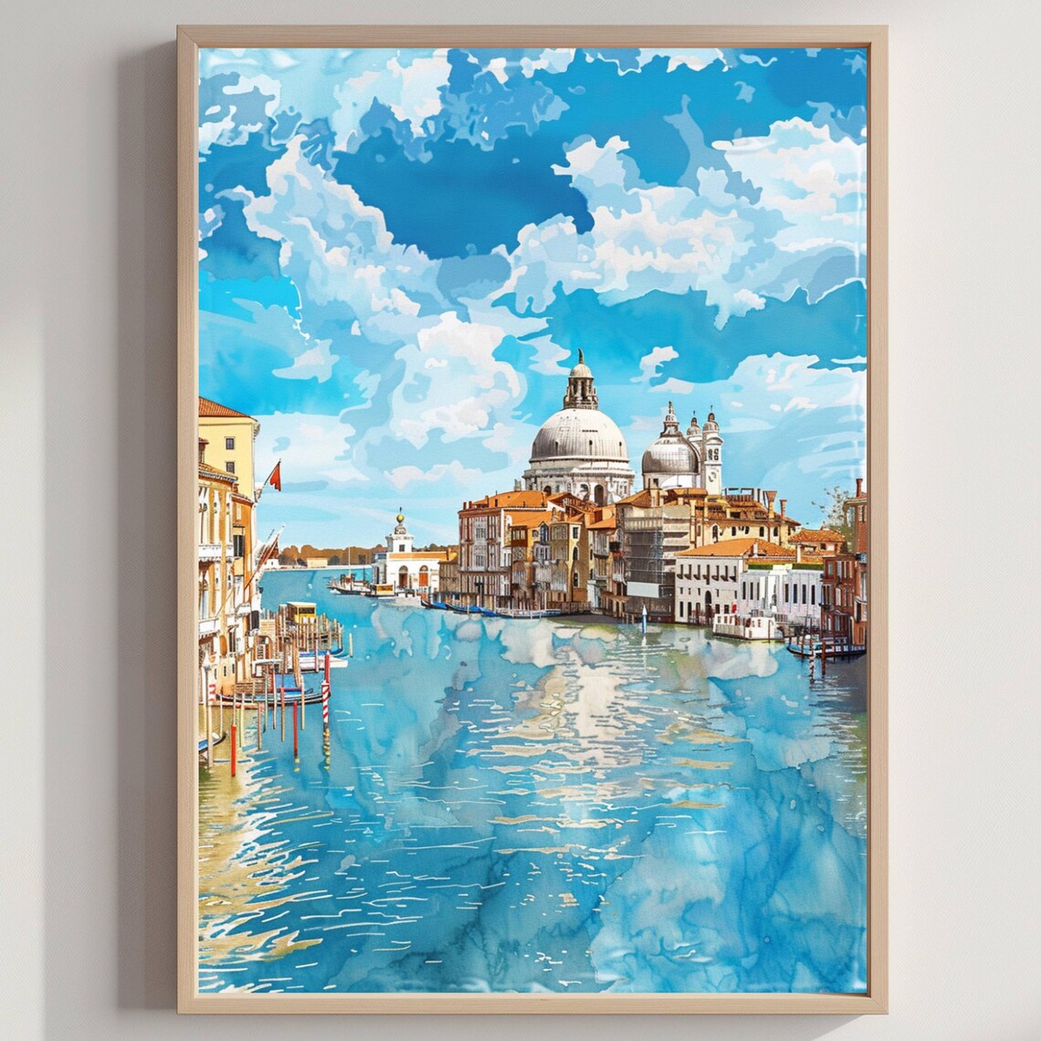 Venice Grand Canal Santa Maria della Salute Watercolor Poster