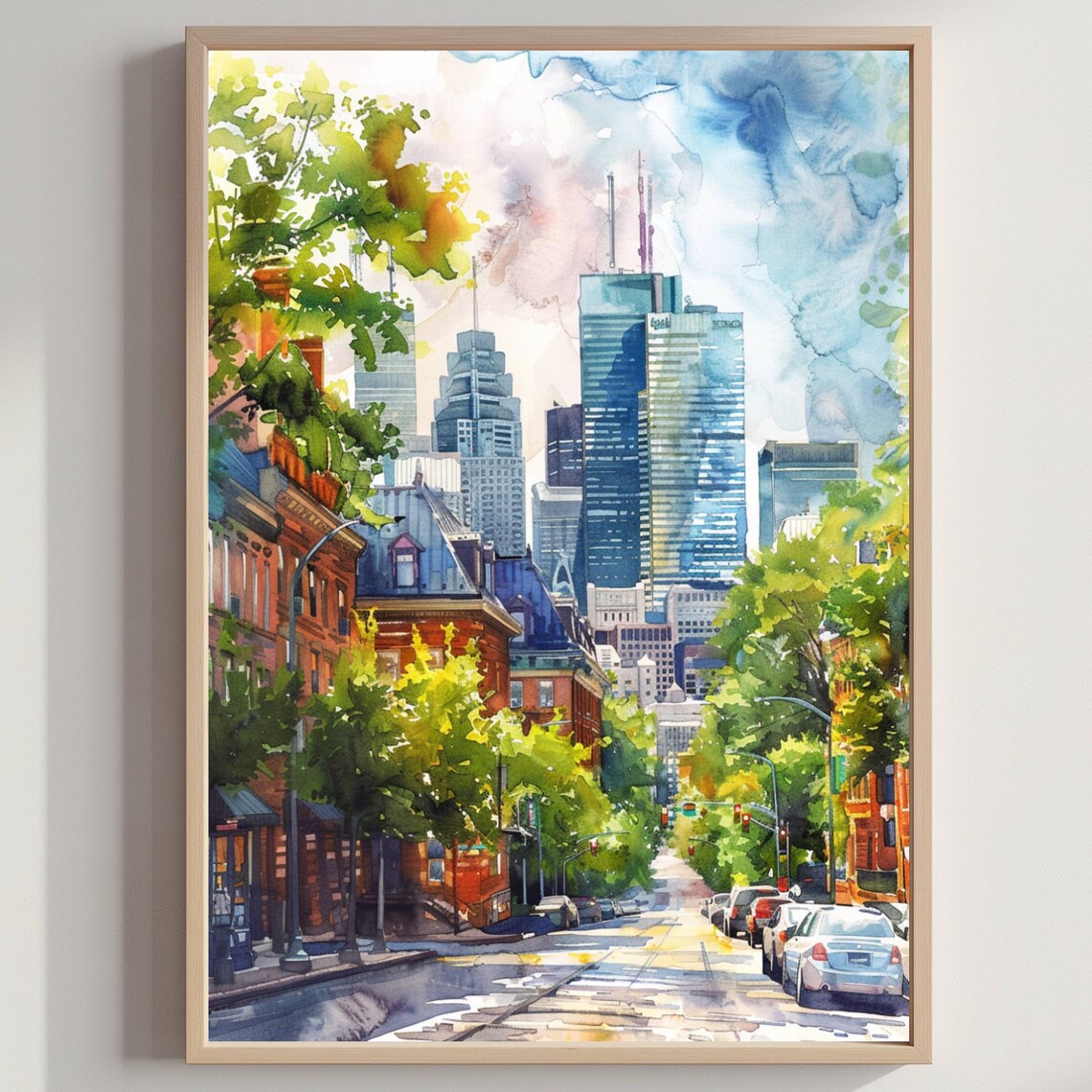 Montreal Canada Watercolor Travel Poster Print