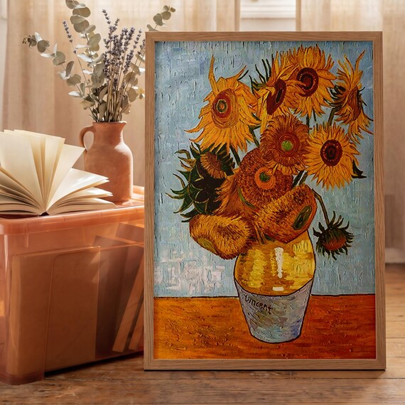 Vincent Van Gogh Sunflowers, Post-Impressionist Floral Art Print