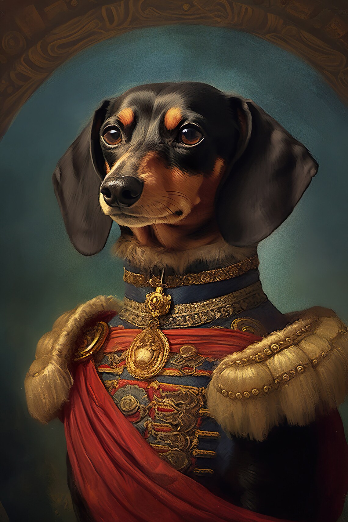 Aristocratic Dachshund Funny Dog Portrait Art Print