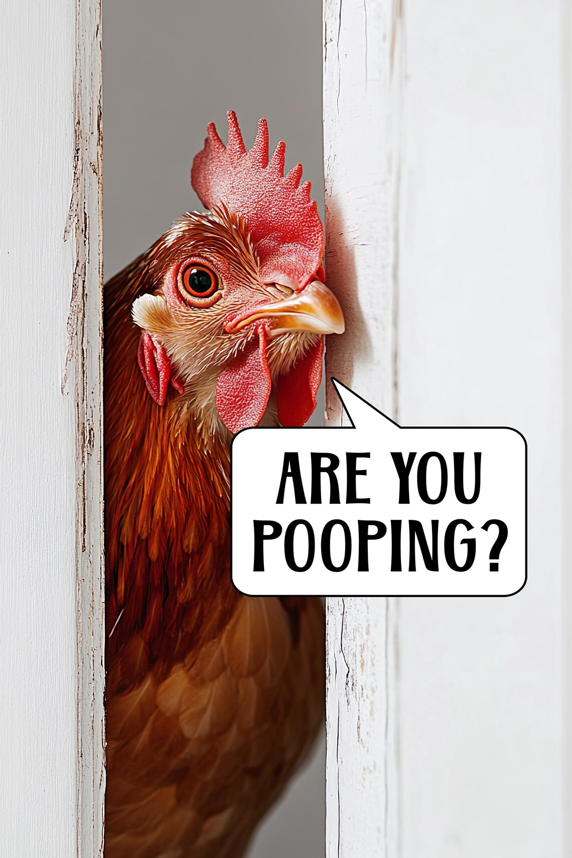 Are You Pooping Chicken Funny Bathroom Art Print - Image 2