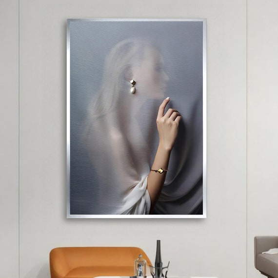 Blured Woman With Earing Wall Art Fashion Print Decor Roll On Framed Or Stretched Options Woman Poster