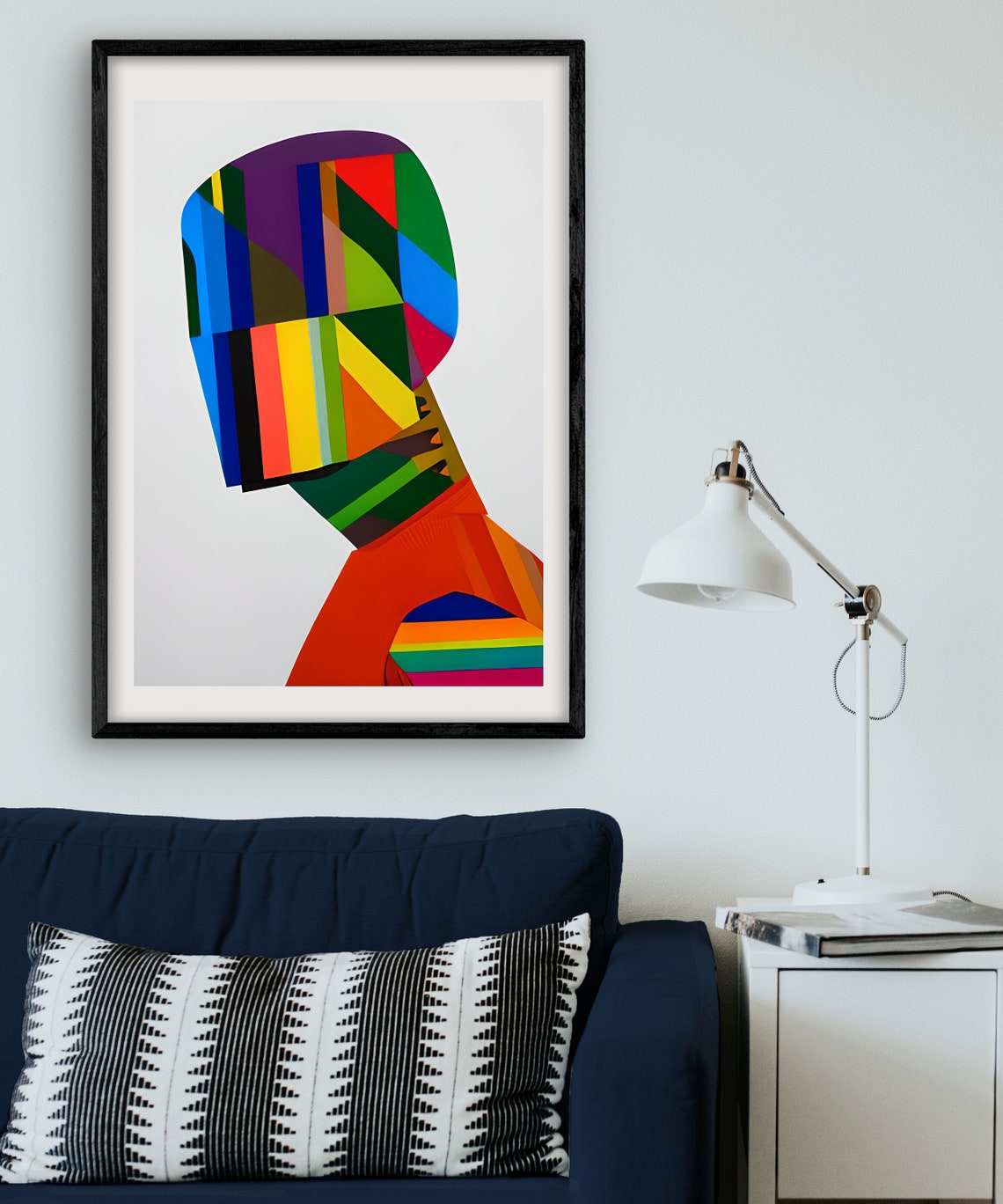 Unity Faceless Geometric Hooded Figure Abstract Modern Art Print - Image 2