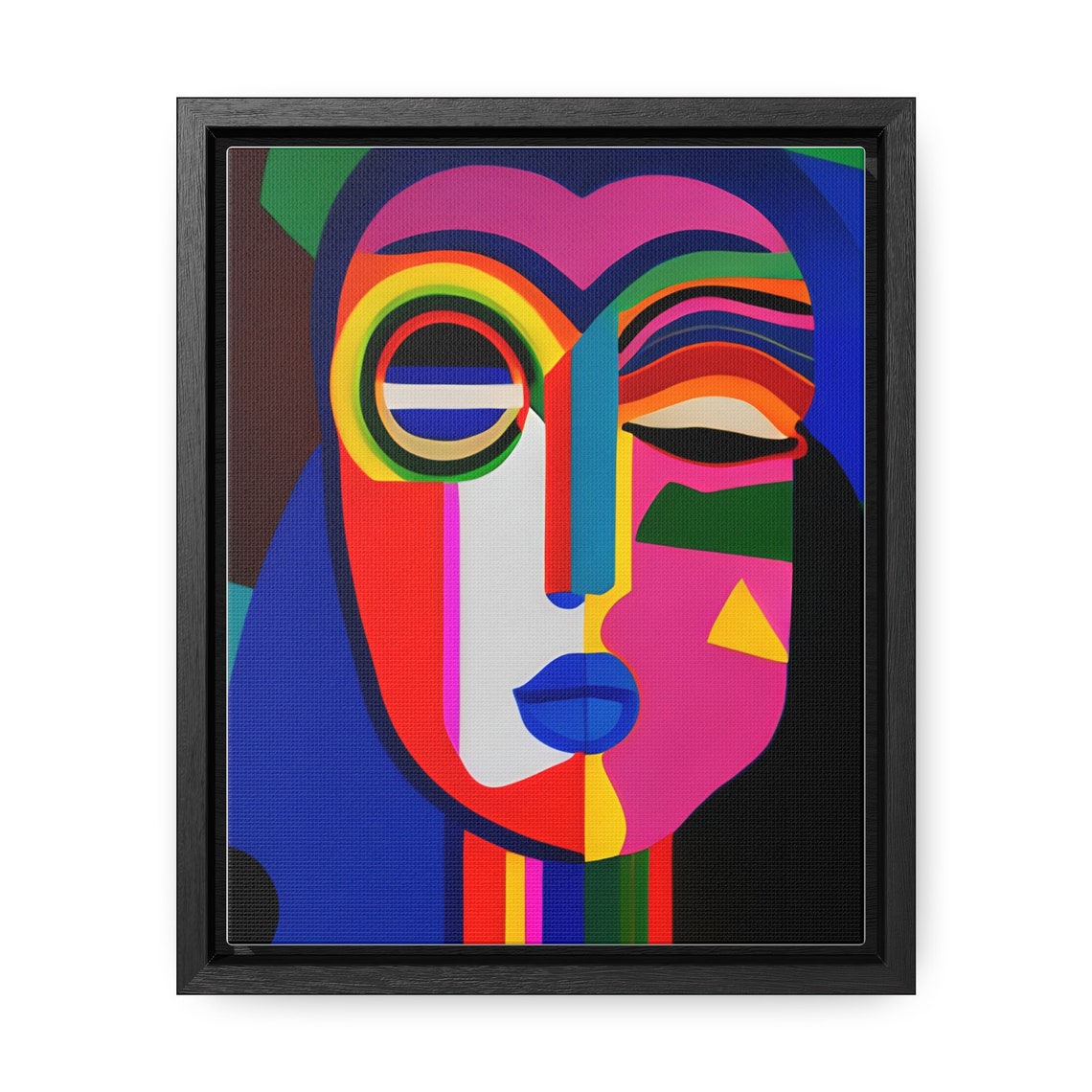 Allure Tribal Geometric Mask Face Rainbow Eye Abstract Print