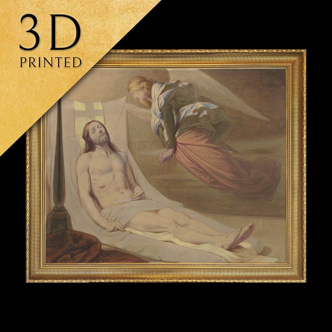 Eduard Von Steinle Mourning Angel Over Christ Sacred Art Poster