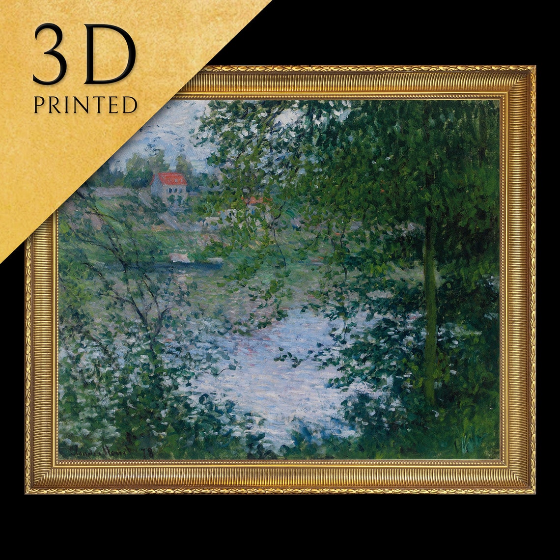 Through The Trees By Claude Monet 3d Printed With Texture And Brush Strokes Looks Like Original Oil Painting