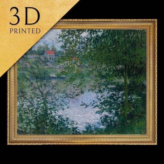 Claude Monet River Seen Through The Trees Textured Art Poster