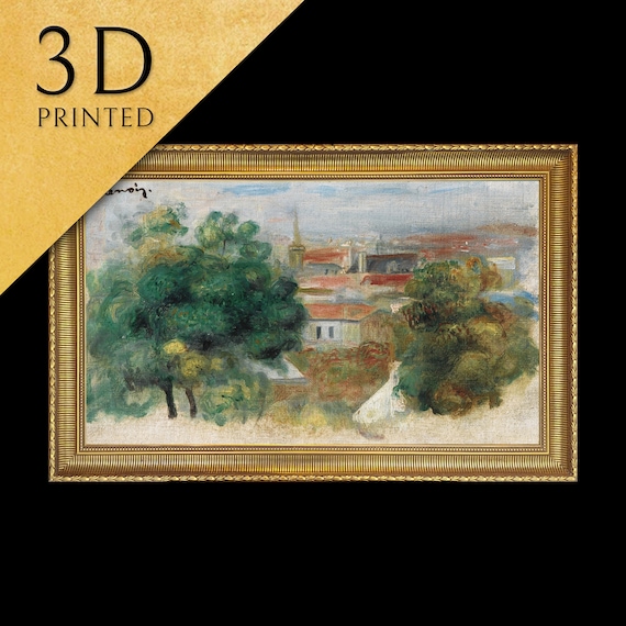 Pierre Renoir French Village Church Spire Impressionist Poster