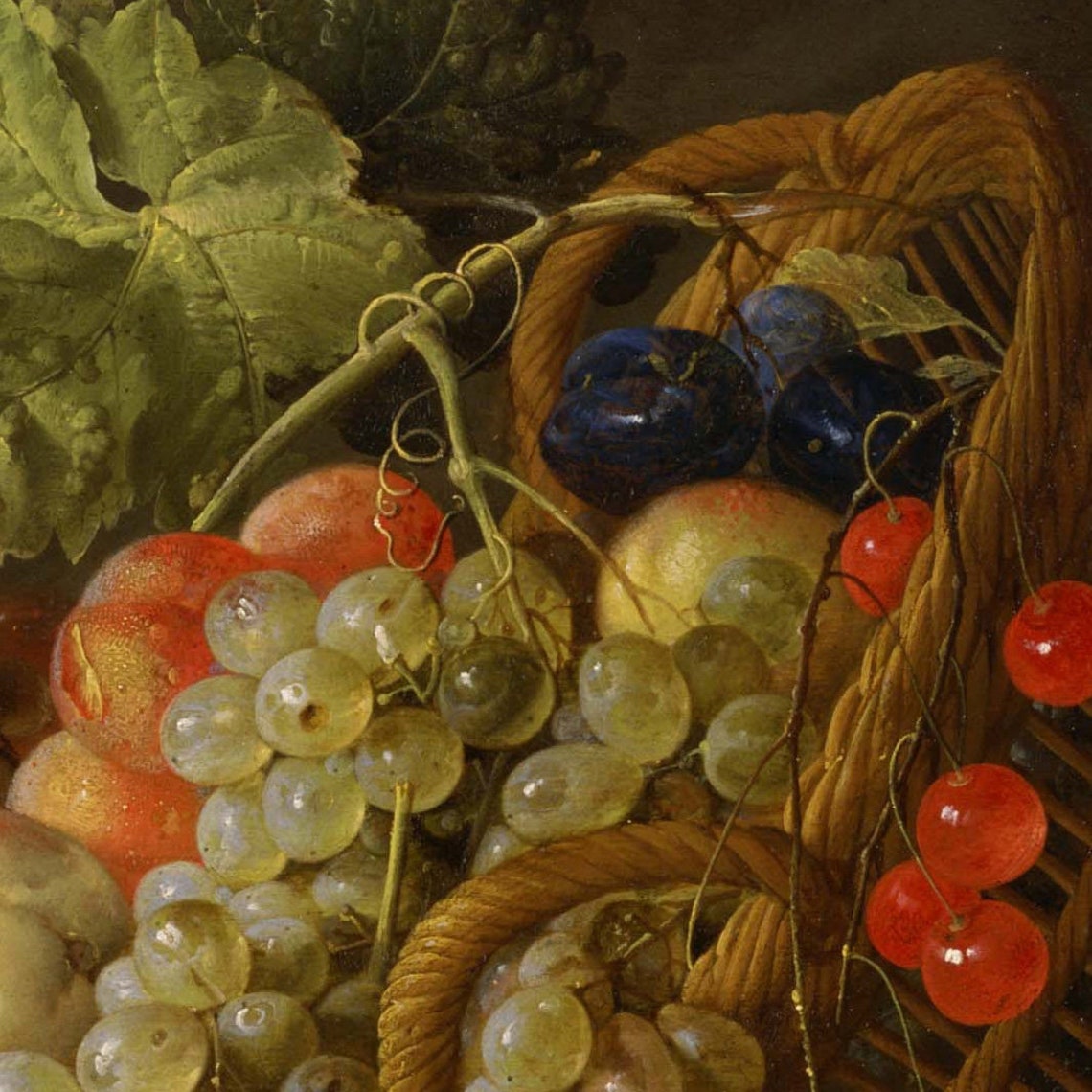 Cornelis de Heem Overturned Dutch Fruit Basket Still Life Print - Image 3