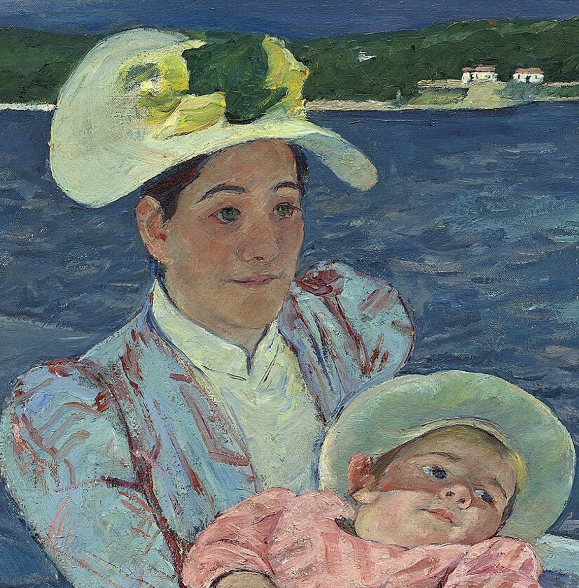 Mary Cassatt The Boating Party Family Sailboat Water Scene Poster - Image 3