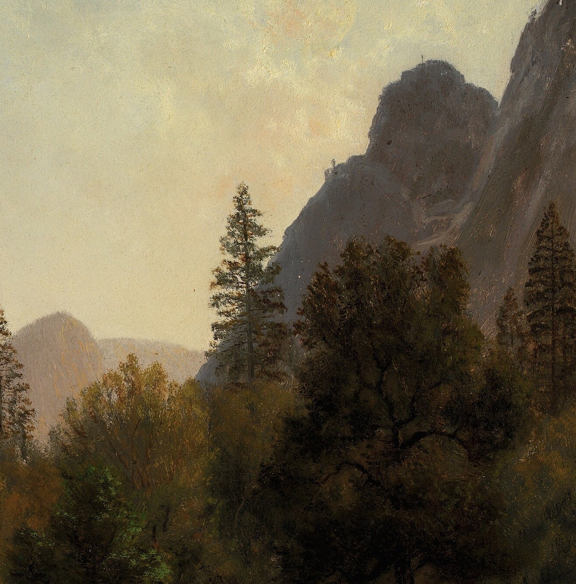 Majestic Mountain Valley Lake With Granite Cliffs and Pines Art Poster - Image 2