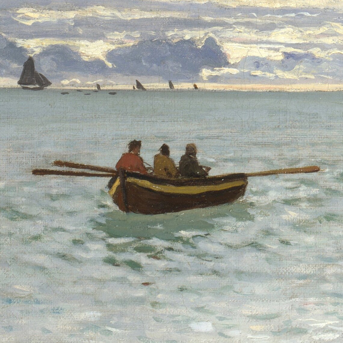 Claude Monet Fishermen Boat Shingle Beach 1868 Seascape Print - Image 3