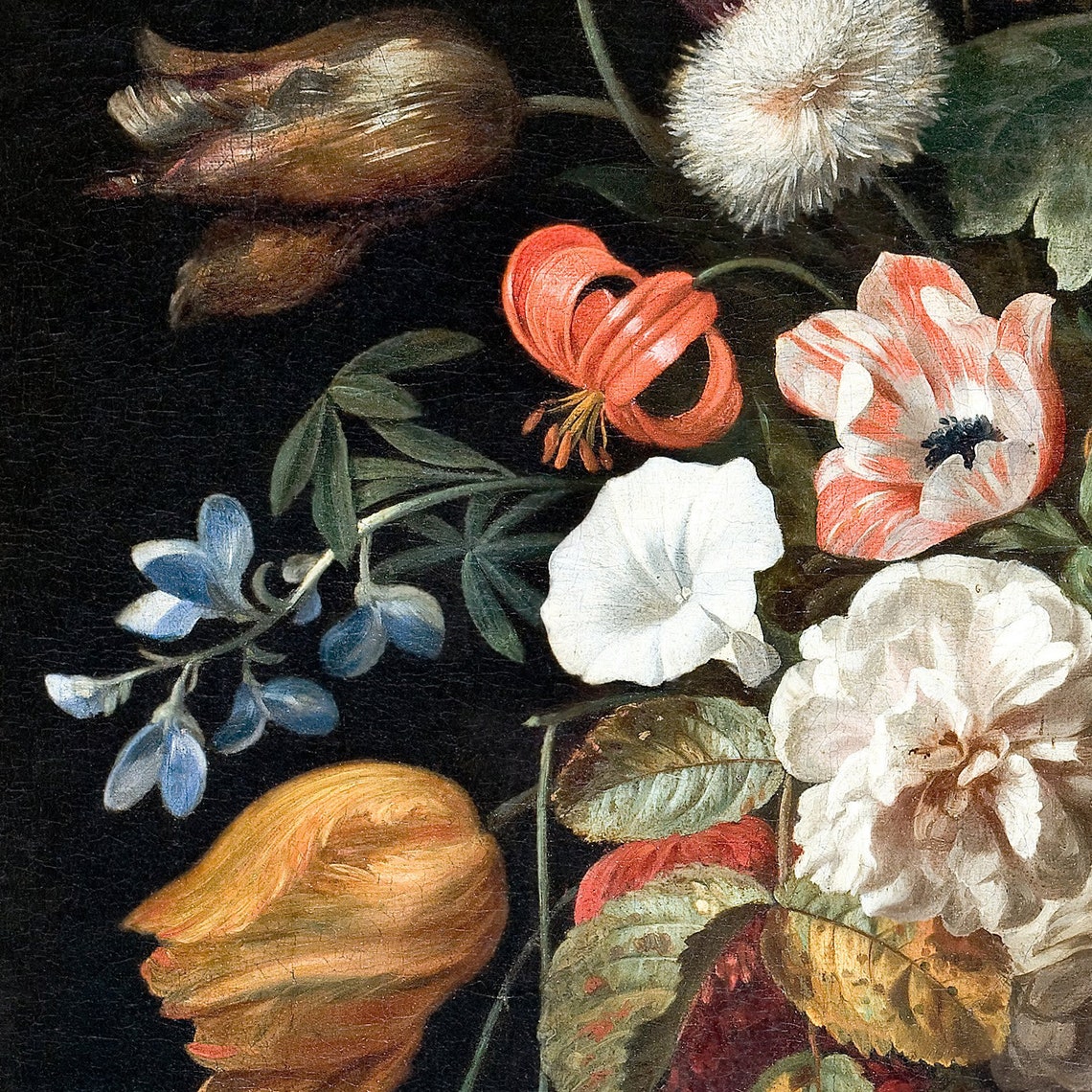 Dutch Flower Still Life Tulips Roses Antique Botanical Art Print - Image 3