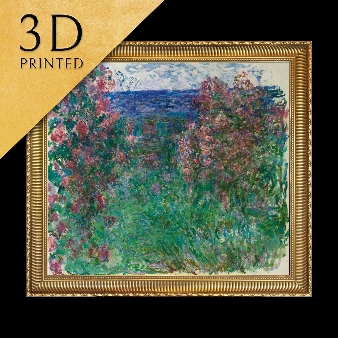 Claude Monet The House Among The Roses Garden Textured Art Poster