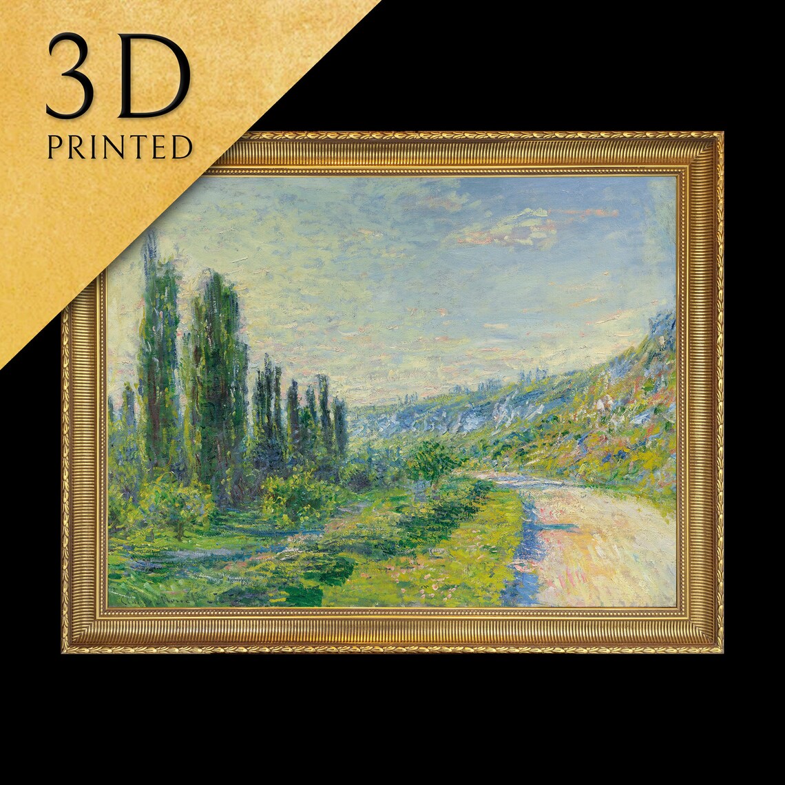 Claude Monet Road to Vetheuil Poplar Lane Hillside Impressionist Poster