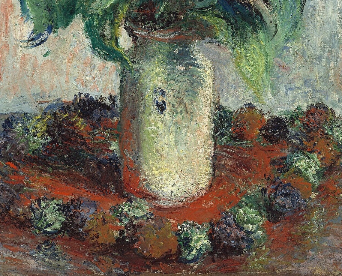 Claude Monet Yellow Jerusalem Artichoke Bouquet Textured Poster - Image 2