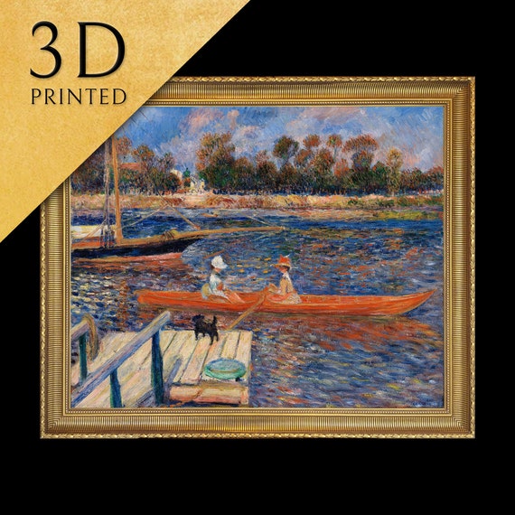 The Seine At Argenteuil By Pierre Auguste Renoir 3d Printed With Texture And Brush Strokes Looks Like Original Oil Painting