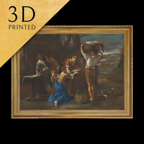 Washer Women At The Well By Michelangelo Cerquozzi 3d Printed With Texture And Brush Strokes Looks Like Original Oil Painting