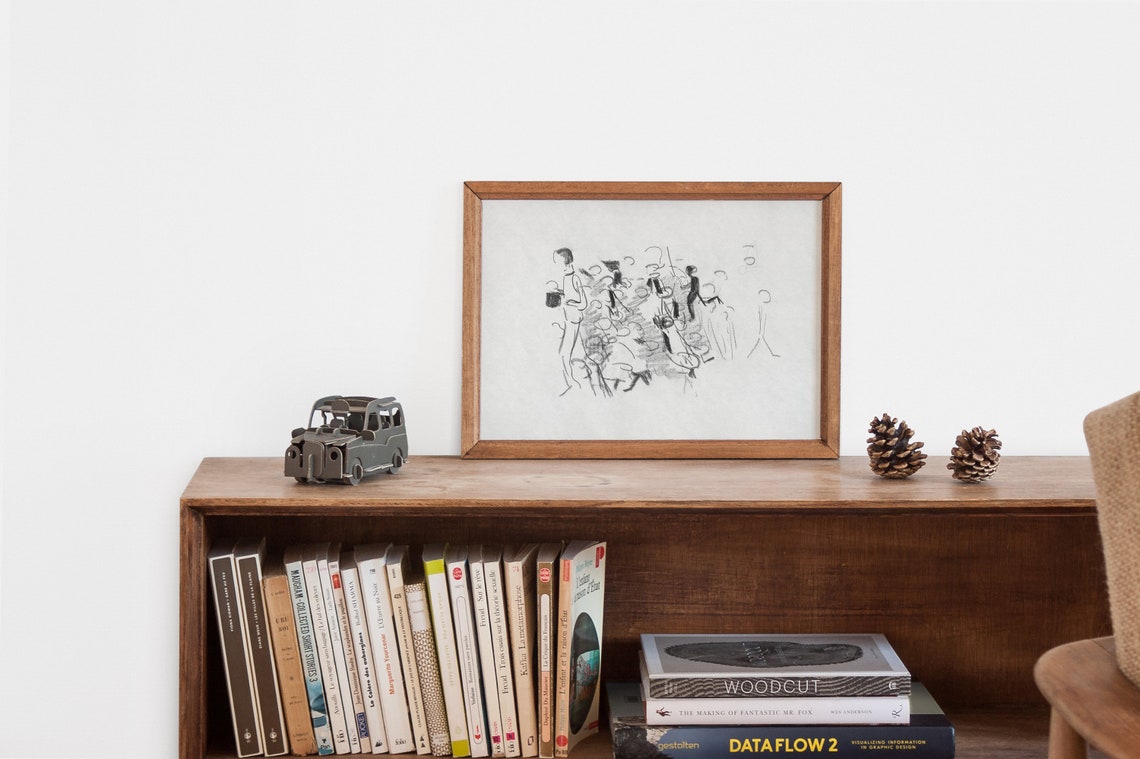 Abstract People Sketch, Minimalist Vintage Art Print - Image 2