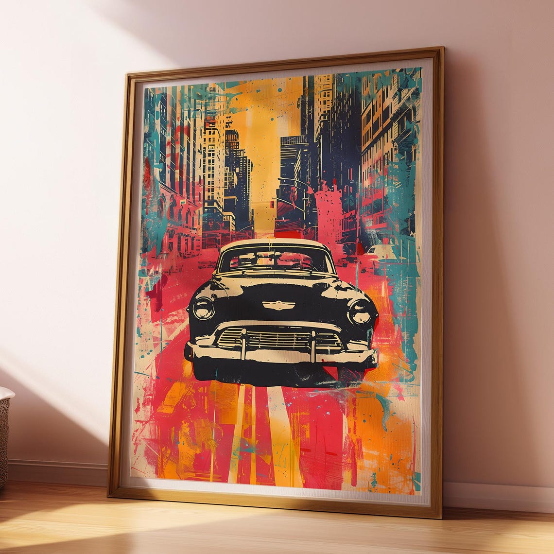Retro Car Wall Art Vintage Illustration Automobile Print Home Decor