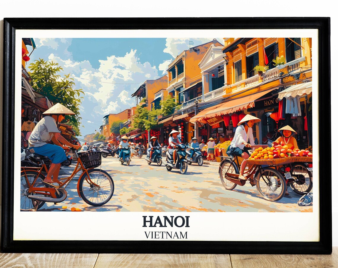 Hanoi Vietnam Old Quarter Street Market Bustling Life Poster - Image 4