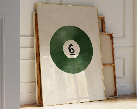 6 Ball Retro Print, Bar Cart Wall Art