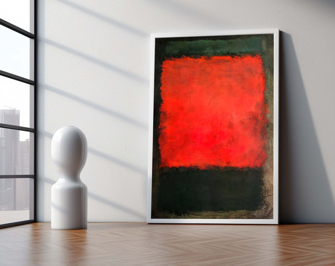 Mark Rothko Style Red Abstract Color Field Framed Painting Poster