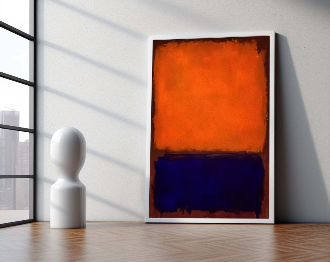 Mark Rothko Redblue Framed Canvas Painting Art Abstract Wall Arthandmade Minimalist Decororiginal Designfree Shippinggift