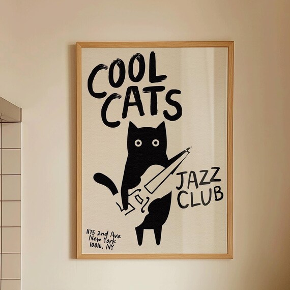 Cool Cats Jazz Club - Vintage Music Art