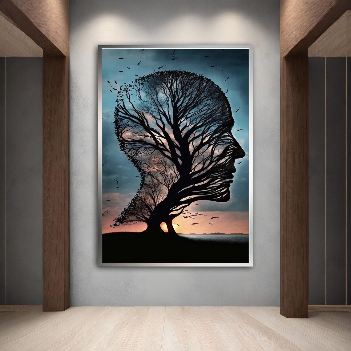 Tree Man Modern Wall Art, Surreal Tree Painting - Image 4