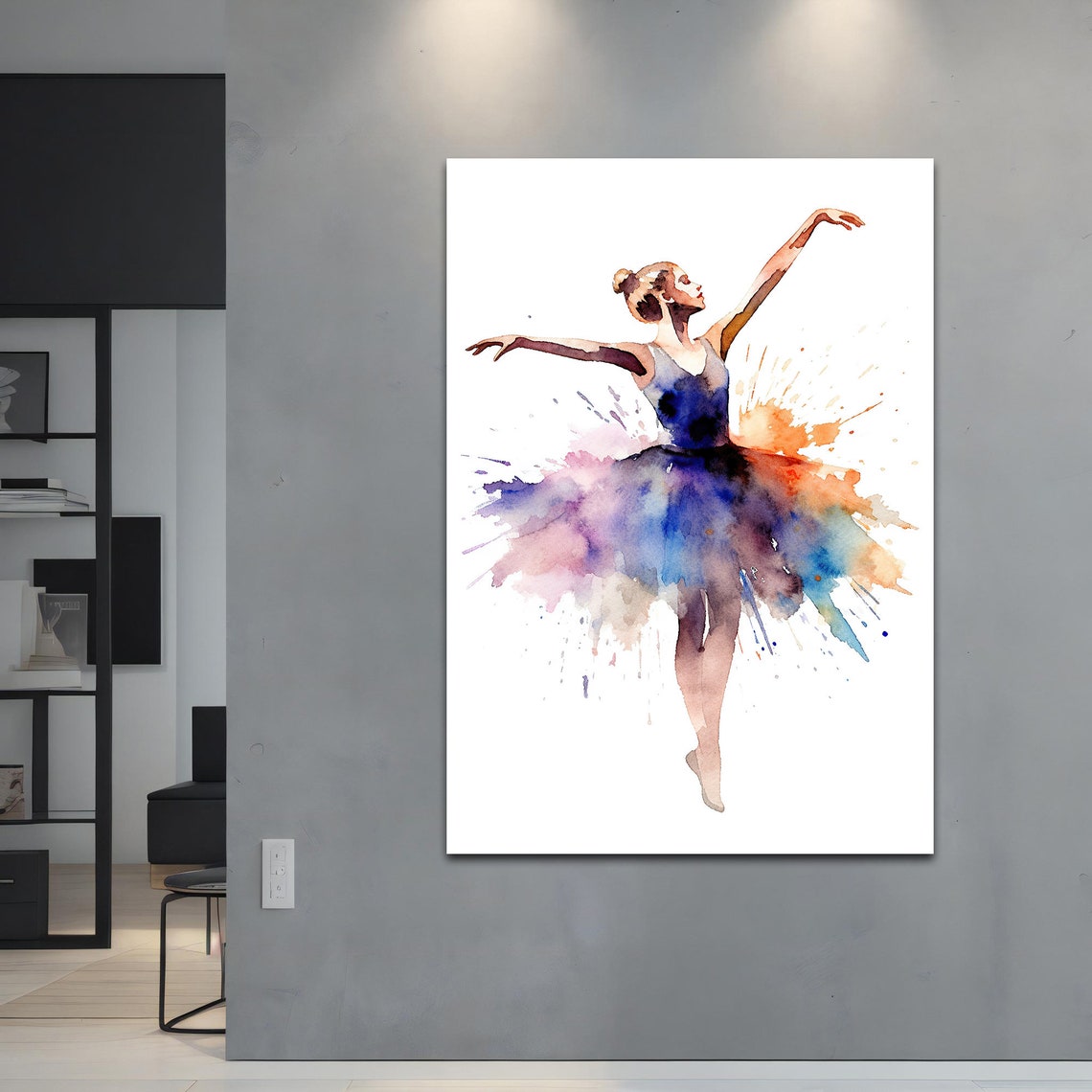 Watercolor Ballerina Paint Splash Tutu Delicate Dance Art Print - Image 5