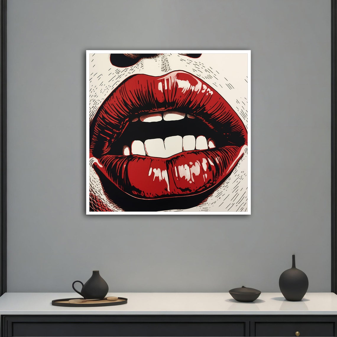 Red Lips Graffiti Pop Art Poster - Image 5