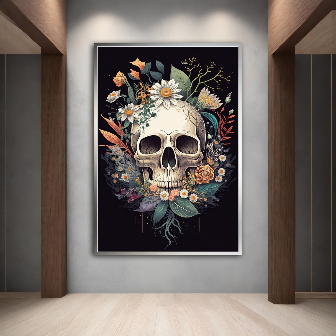Skull Modern Wall Art Skull Wall Art Skull Skull Print Skull Wall Decor Skull Poster Skull Framed - Image 3