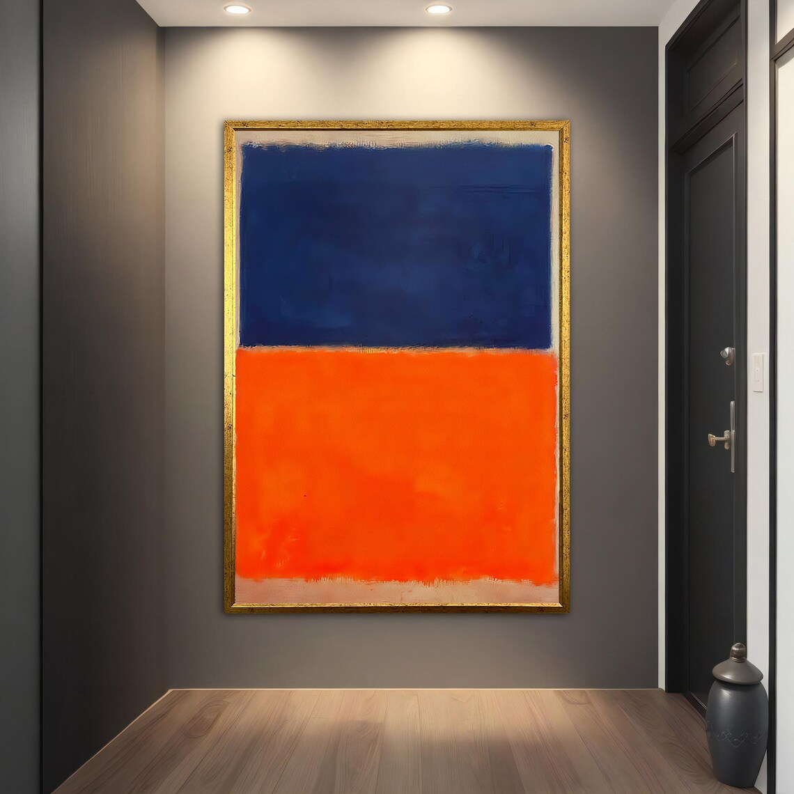 Blue And Orange Color Block Abstract Painting Rothko Style Poster - Image 5