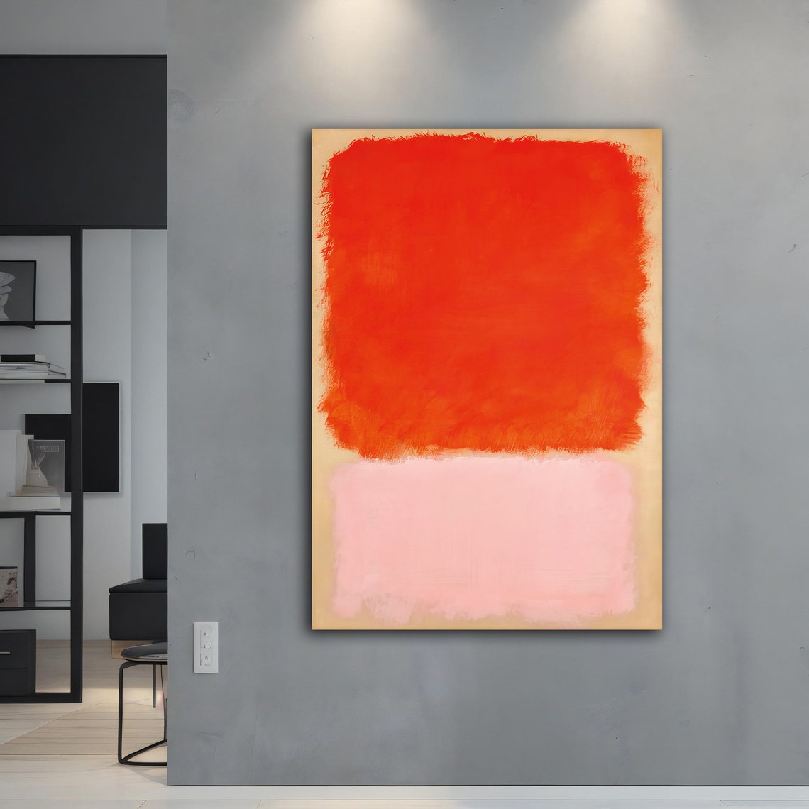 Rothko Style Orange Pink Color Field Abstract Wall Art Poster - Image 5