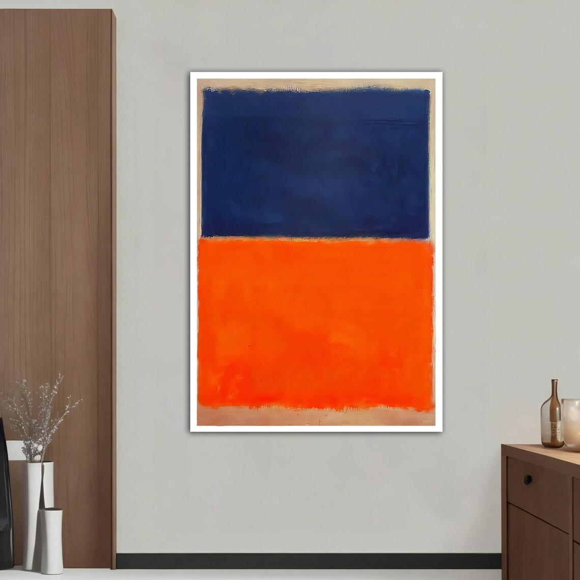 Blue And Orange Color Block Abstract Painting Rothko Style Poster - Image 3