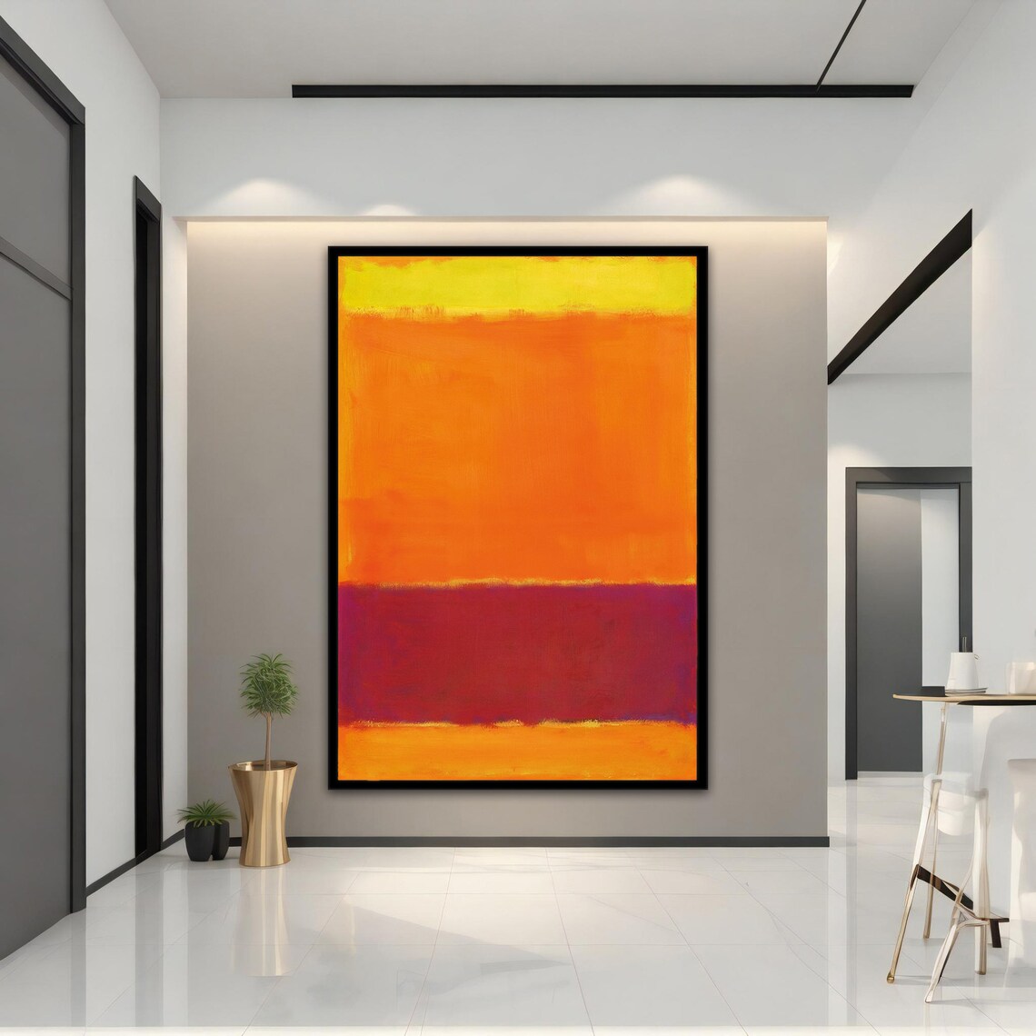 Rothko Style Orange Red Warm Color Field Abstract Wall Art Print - Image 3